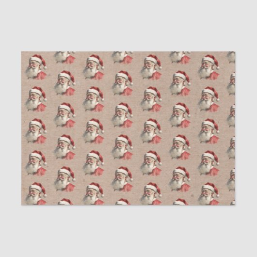 ヴィンテージサンタクロース顔クリスマス 薄葉紙 (正面)