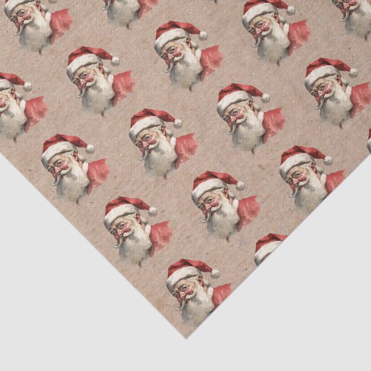 ヴィンテージサンタクロース顔クリスマス 薄葉紙 (詳細)