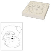 ヴィンテージサンタクロース顔ゴム印 ラバースタンプ (押印)