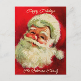 ヴィンテージサンタクロース顔パーソナライズされたカスタム シーズンポストカード
