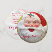 ヴィンテージサンタクロース顔 招待状 (正面/裏面)