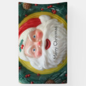 ヴィンテージサンタクロース顔 横断幕 (縦)