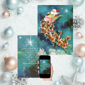 ヴィンテージサンタクロース飛んでいるトナカイ招待状 招待状