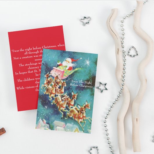 ヴィンテージサンタクロース飛んでいるトナディアオーバーハウス シーズンカード