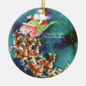 ヴィンテージサンタクロース飛んでいるトナディアオーバーハウス セラミックオーナメント (正面)
