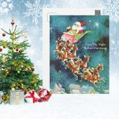 ヴィンテージサンタクロース飛んでいるトナディアオーバーハウス ポストカード