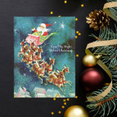 ヴィンテージサンタクロース飛んでいるトナディアオーバーハウス ポストカード