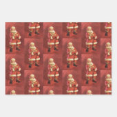 ヴィンテージサンタクロース1970年の3座標カード ラッピングペーパーシート (正面2)