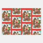 ヴィンテージサンタクロース3クリスマス ラッピングペーパーシート (正面3)
