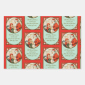 ヴィンテージサンタクロース3クリスマス ラッピングペーパーシート (正面2)