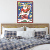 ヴィンテージサンタクロース、クリスマスの前の夜 キャンバスプリント (インサイチュ (寝室))