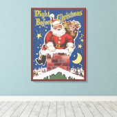 ヴィンテージサンタクロース、クリスマスの前の夜 キャンバスプリント (インサイチュ (ウッドフロア))