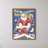ヴィンテージサンタクロース、クリスマスの前の夜 キャンバスプリント (正面)