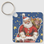ヴィンテージサンタクロース、クリスマスの前の夜 キーホルダー (正面)
