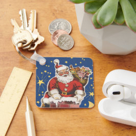 ヴィンテージサンタクロース、クリスマスの前の夜 キーホルダー