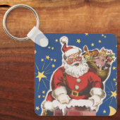 ヴィンテージサンタクロース、クリスマスの前の夜 キーホルダー (正面)