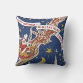 ヴィンテージサンタクロース、クリスマスの前の夜 クッション (裏面)
