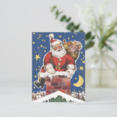 ヴィンテージサンタクロース、クリスマスの前の夜 シーズンポストカード (スタンド正面)