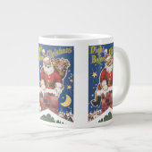 ヴィンテージサンタクロース、クリスマスの前の夜 ジャンボコーヒーマグカップ (正面右)