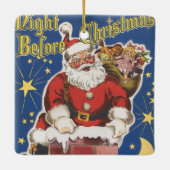 ヴィンテージサンタクロース、クリスマスの前の夜 セラミックオーナメント (裏面)
