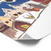 ヴィンテージサンタクロース、クリスマスの前の夜 ポスター (角)