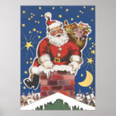 ヴィンテージサンタクロース、クリスマスの前の夜 ポスター (正面)