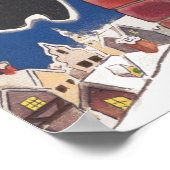 ヴィンテージサンタクロース、クリスマスの前の夜 ポスター (角)