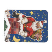 ヴィンテージサンタクロース、クリスマスの前の夜 マグネット (横)