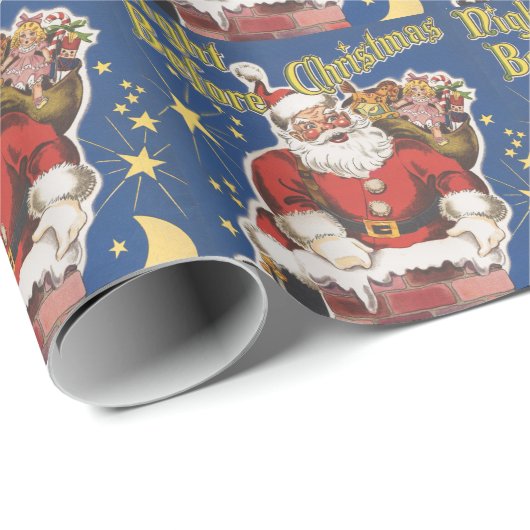 ヴィンテージサンタクロース、クリスマスの前の夜 ラッピングペーパー (ロールコーナー)
