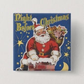 ヴィンテージサンタクロース、クリスマスの前の夜 缶バッジ (正面)