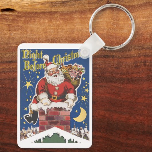 ヴィンテージサンタクロース、クリスマスの夜 キーホルダー (裏面)