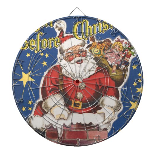 ヴィンテージサンタクロース、クリスマスの夜 ダーツボード (正面)