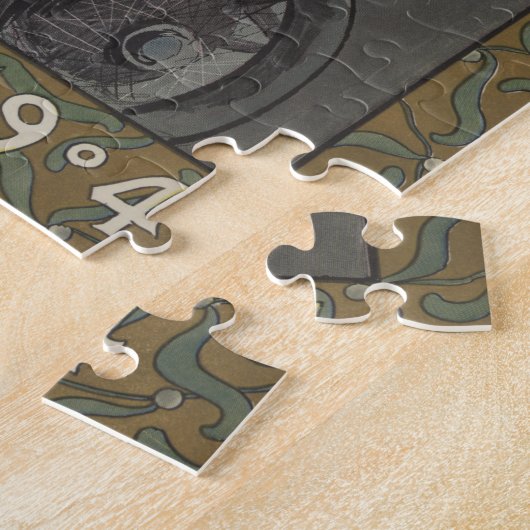 ヴィンテージサンタクロース,クリスマスイブに準備中 ジグソーパズル (側面)