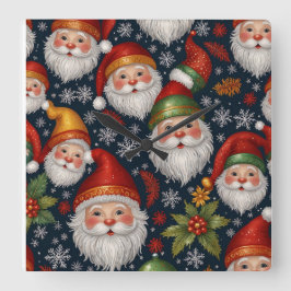 ヴィンテージサンタクロース クリスマスコレクション スクエア壁時計