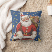 ヴィンテージサンタクロース、クリスマス前夜 クッション (ブランケット)