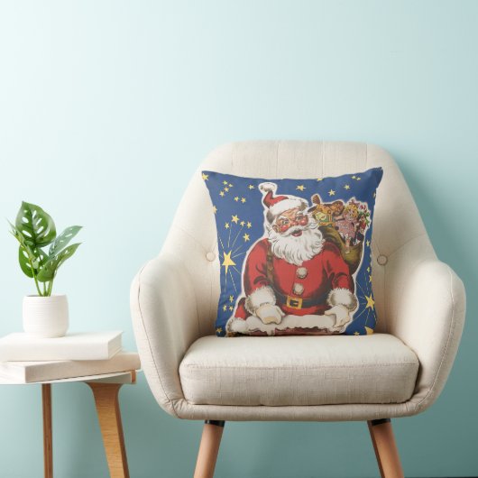 ヴィンテージサンタクロース、クリスマス前夜 クッション (椅子)