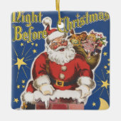 ヴィンテージサンタクロース、クリスマス前夜 セラミックオーナメント (正面)