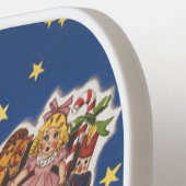 ヴィンテージサンタクロース、クリスマス前夜 ピックルボールラケット (左詳細)