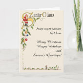 ヴィンテージサンタクロース、クリスマス縁ど飾り シーズンカード (正面)