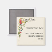 ヴィンテージサンタクロース、クリスマス縁ど飾り マグネット (正面/裏面)