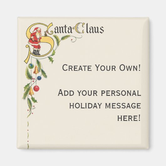 ヴィンテージサンタクロース、クリスマス縁ど飾り マグネット (正面)