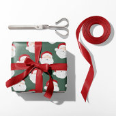 ヴィンテージサンタクロース グリーン ラッピングペーパー