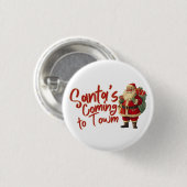 ヴィンテージサンタクロース:サンタズ来の町へ 缶バッジ (正面&裏面)