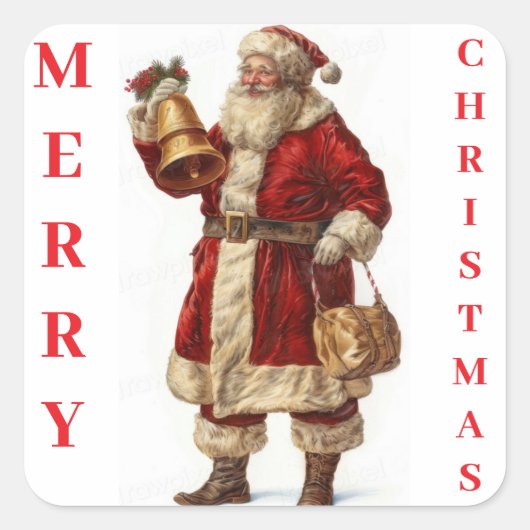 ヴィンテージサンタクロース スクエアシール (正面)