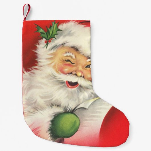 ヴィンテージサンタクロース スモールクリスマスストッキング (正面)
