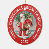 ヴィンテージサンタクロース セラミックオーナメント (左)