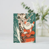 ヴィンテージサンタクロース+トナディースリレトロクリスマス ポストカード (スタンド正面)