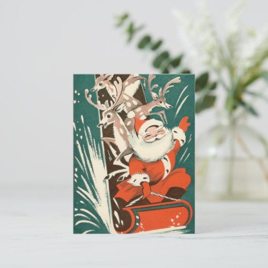 ヴィンテージサンタクロース+トナディースリレトロクリスマス ポストカード (スタンド正面)