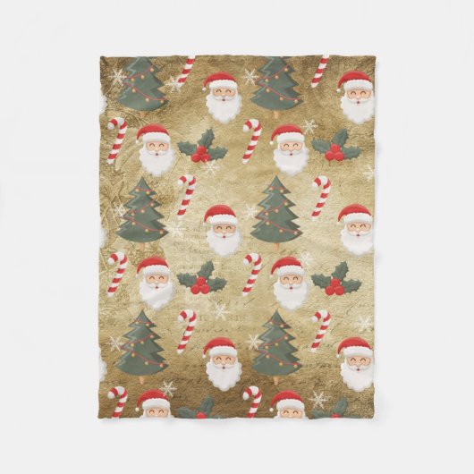 ヴィンテージサンタクロース フリースブランケット (正面)