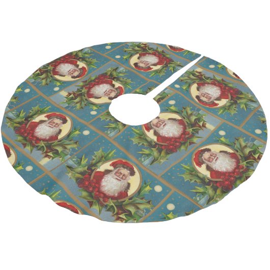 ヴィンテージサンタクロース ブラッシュドポリエステルツリースカート (アングル)